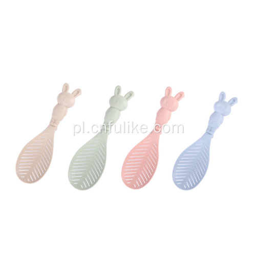 Kolorowa plastikowa łyżka w kształcie królika do sałatki